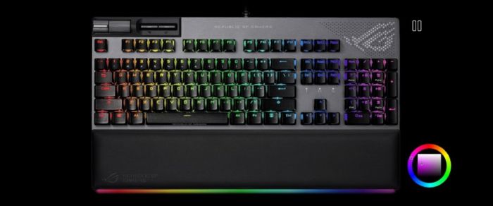 Клавіатура ASUS ROG Strix Flare II Animate RGB 113key NX Red USB RU Black