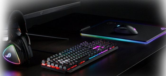 Клавіатура ASUS ROG Strix Scope RGB 105key NX Red Wireless Deluxe USB/WL/BT RU Black