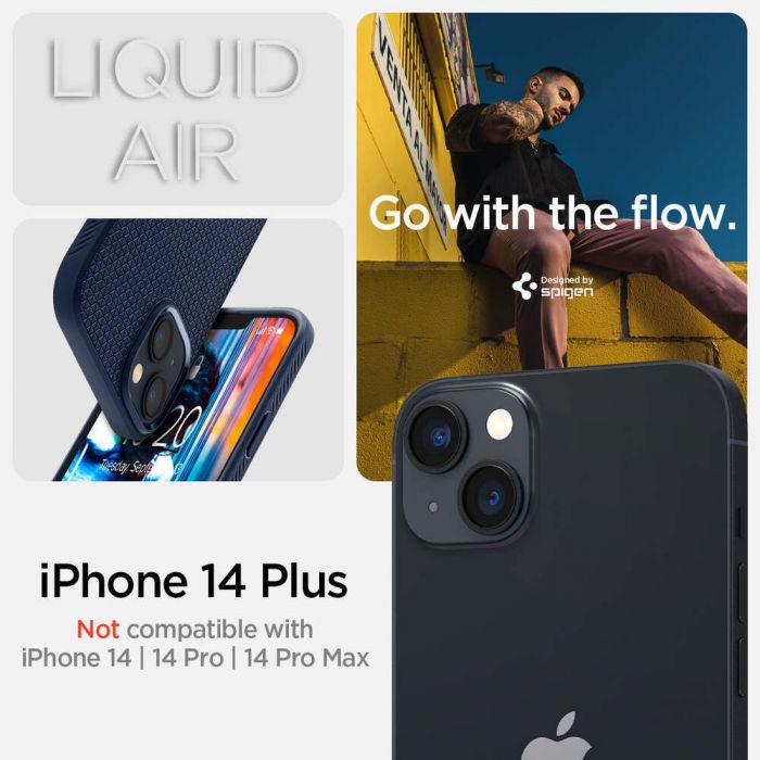 Чохол Spigen для Apple iPhone 14 Plus Liquid Air, Navy Blue