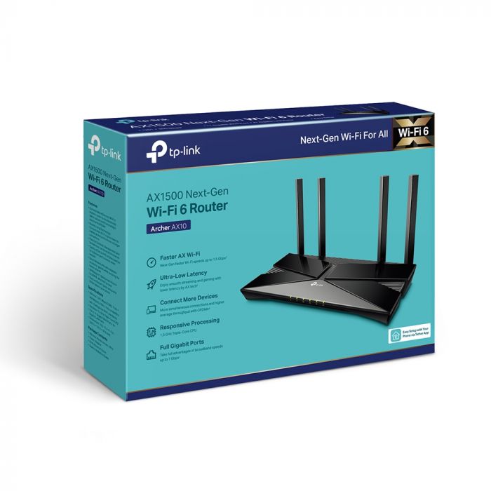 Маршрутизатор TP-LINK ARCHER AX1500 4xGE LAN 1xGE WAN MU-MIMO OFDMA