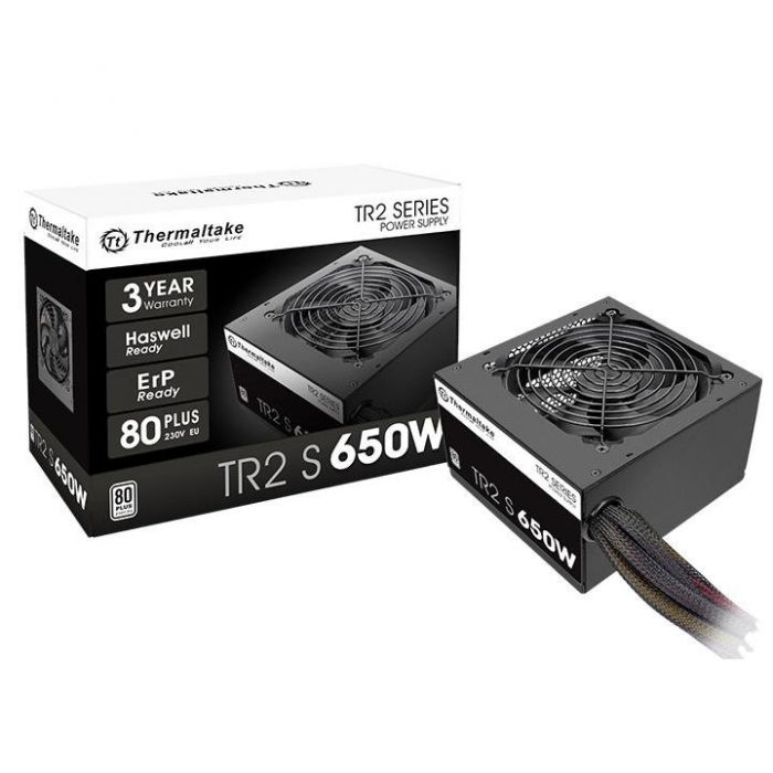 Блок живлення Thermaltake TR2 S  (650W), 85%, 80+ White(230V Only), 120mm, 1xMB 24pin(20+4), 1xCPU 8pin(4+4), 4xMolex, 5xSATA, 2xPCIe 8pin(6+2)