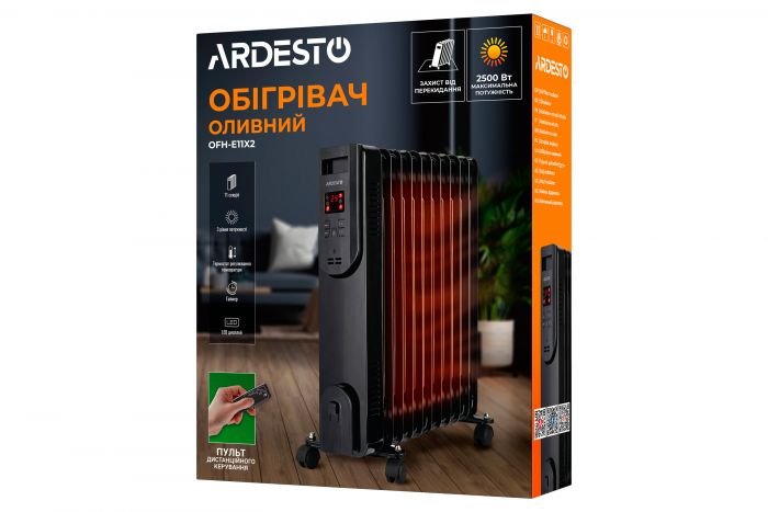 Масляний радіатор Ardesto OFH-E11X2, 11 секцій, 2500 Вт