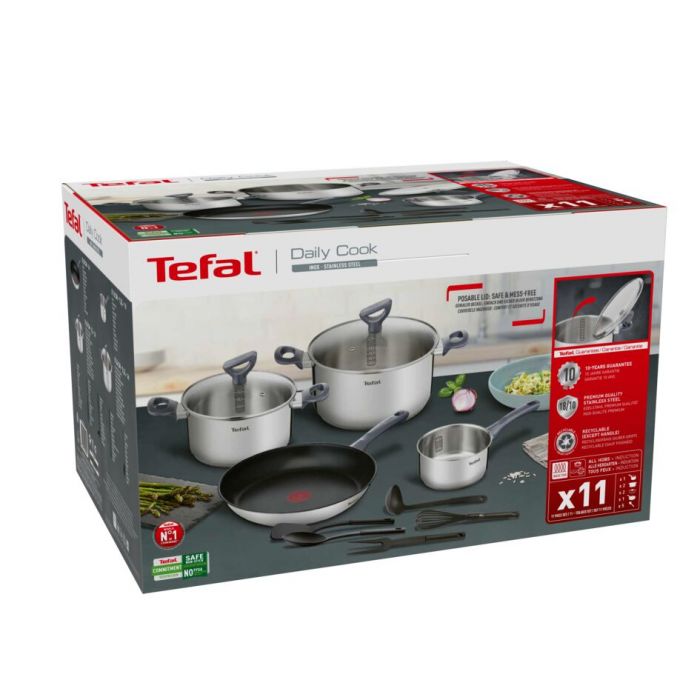 Набір посуду Tefal Daily Cook, 11 предметів, нерж. сталь