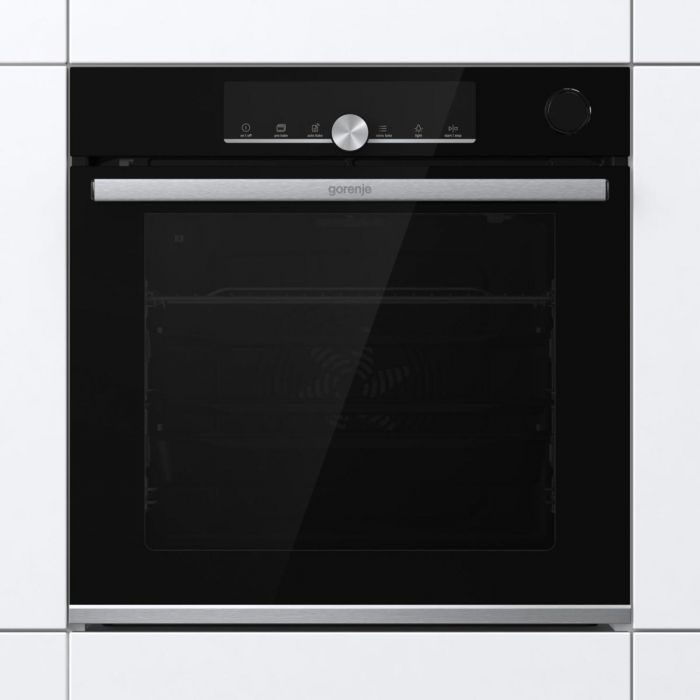 Духова шафа Gorenje BPSAX6747A08BG електрична, 77л, A+, пара, дисплей, піроліз, готування на різних рівнях, чорний