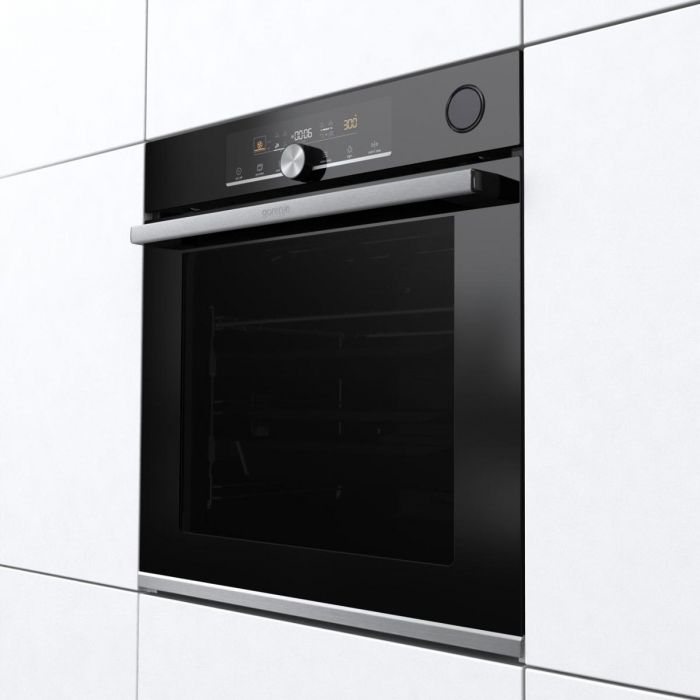 Духова шафа Gorenje BPSAX6747A08BG електрична, 77л, A+, пара, дисплей, піроліз, готування на різних рівнях, чорний