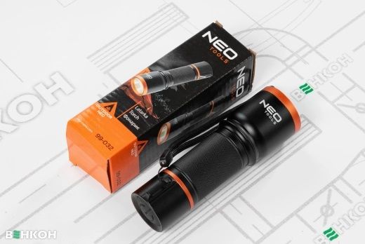 Ліхтар ручний Neo Tools, 200 люмен, 3 Вт, LED COB, алюмінієвий, 3xAAA, IP20