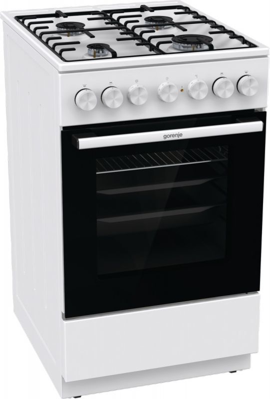 Плита Gorenje GK5B41WH комбінована, 70л, 50x60см, дисплей, IconLed, емальовані,  білий