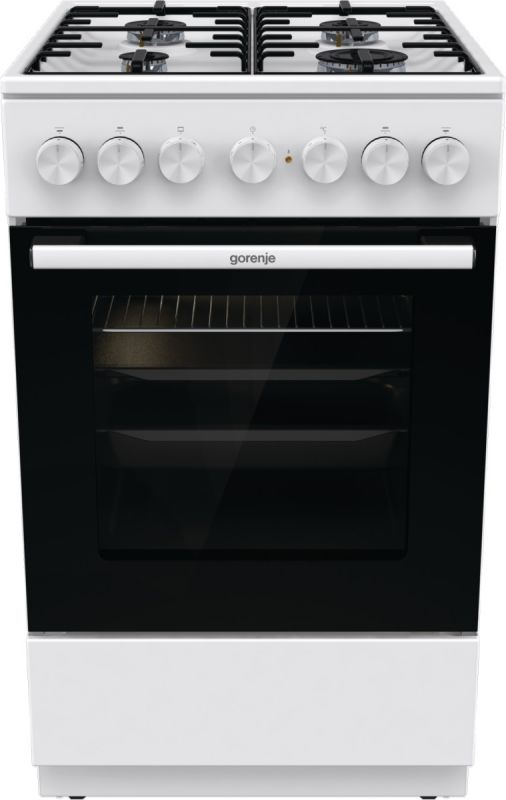 Плита Gorenje GK5B41WH комбінована, 70л, 50x60см, дисплей, IconLed, емальовані,  білий