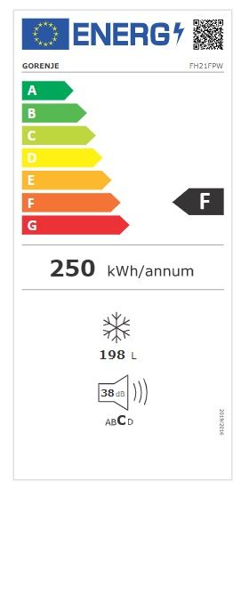 Морозильна скриня Gorenje FH21FPW, (шхвхг): 80.2 ? 85.4 ? 56 см,  198л, А+, 15 кг/24год, ST, механічне керування, Білий