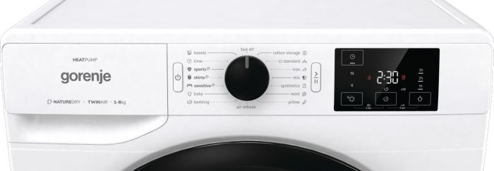 Сушильна машина Gorenje DNE82/GN тепловий насос, 8кг, A++, 60см, дисплей, білий