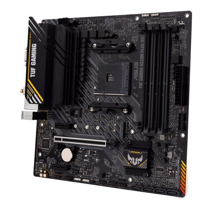 Материнcька плата ASUS TUF GAMING A520M-PLUS WIFI sAM4 A520 4xDDR4 HDMI-DVI-VGA Wi-Fi BT mATX