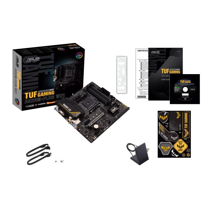 Материнcька плата ASUS TUF GAMING A520M-PLUS WIFI sAM4 A520 4xDDR4 HDMI-DVI-VGA Wi-Fi BT mATX