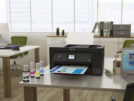 БФП ink color A3 Epson EcoTank L14150 38_24 ppm Fax ADF Duplex USB Ethernet Wi-Fi 4 inks Black Pigment