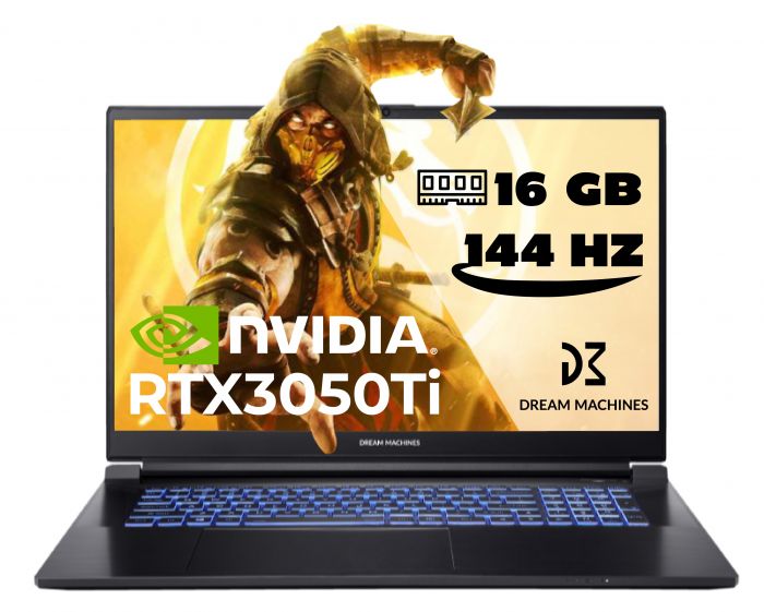 Ноутбук Dream Machines RG3050Ti-17 17.3FHD IPS 144Hz/Intel i7-12700H/32/1024F/NVD3050Ti-4/DOS