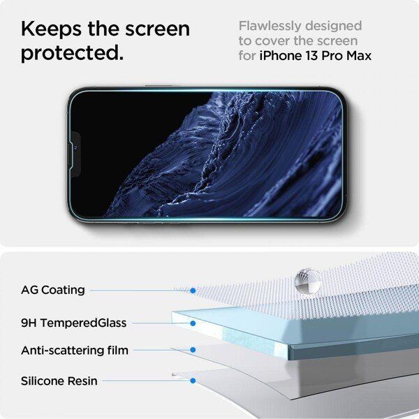 Захисне скло Spigen для Apple Iphone 14 Plus/13 Pro Max tR EZ Fit Transparency Sensor Open (2 Pack), Clear