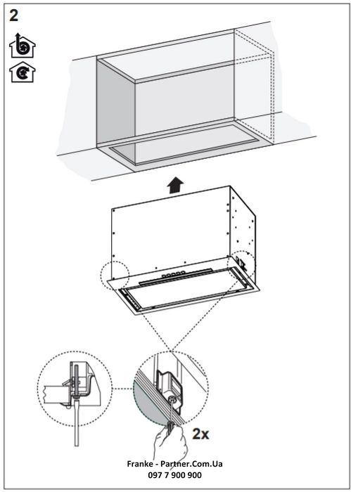 Витяжка Franke вбудовувана Box Flush EVO, 70см, 1120м3ч, FBFEXSA70, нерж