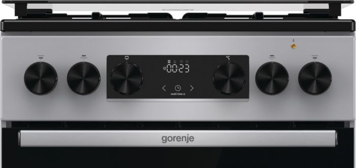 Плита Gorenje GK5C62SH комбінована, 70л, 50x60см, дисплей, IconLed, емальовані, сірий