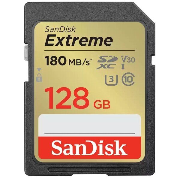 Карта пам'яті SanDisk SD  128GB C10 UHS-I U3 R180/W90MB/s Extreme V30