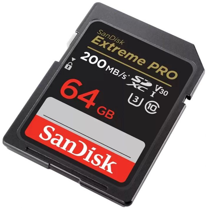 Карта пам'яті SanDisk SD   64GB C10 UHS-I U3 R200/W90MB/s Extreme Pro V30