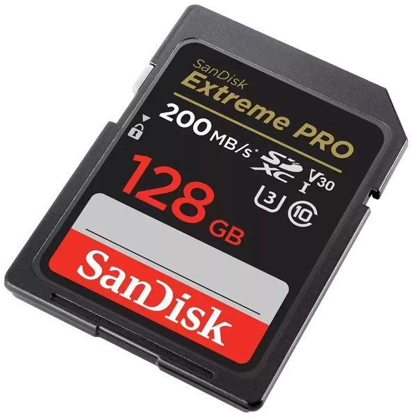 Карта пам'яті SanDisk SD  128GB C10 UHS-I U3 R200/W140MB/s Extreme Pro V30