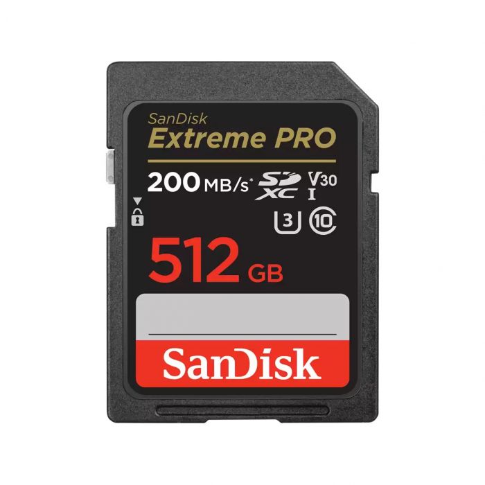 Карта пам'яті SanDisk SD  512GB C10 UHS-I U3 R200/W140MB/s Extreme Pro V30