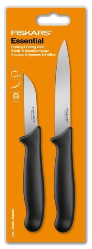 Набір ножів для чищення Fiskars Essential Small, 2шт, блістер