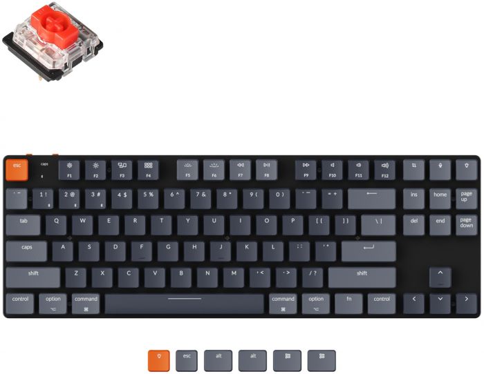 Клавіатура Keychron K1SE 87 Key Gateron Blue White Led WL UA Black