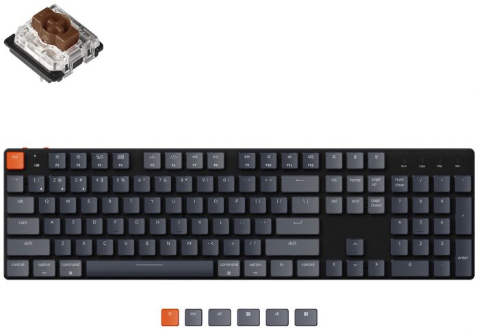 Клавіатура Keychron K5SE 104 Key Gateron Brown White Led WL UA Black