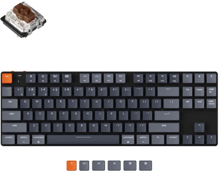 Клавіатура Keychron K1SE 87 Key Gateron Brown RGB WL UA Black