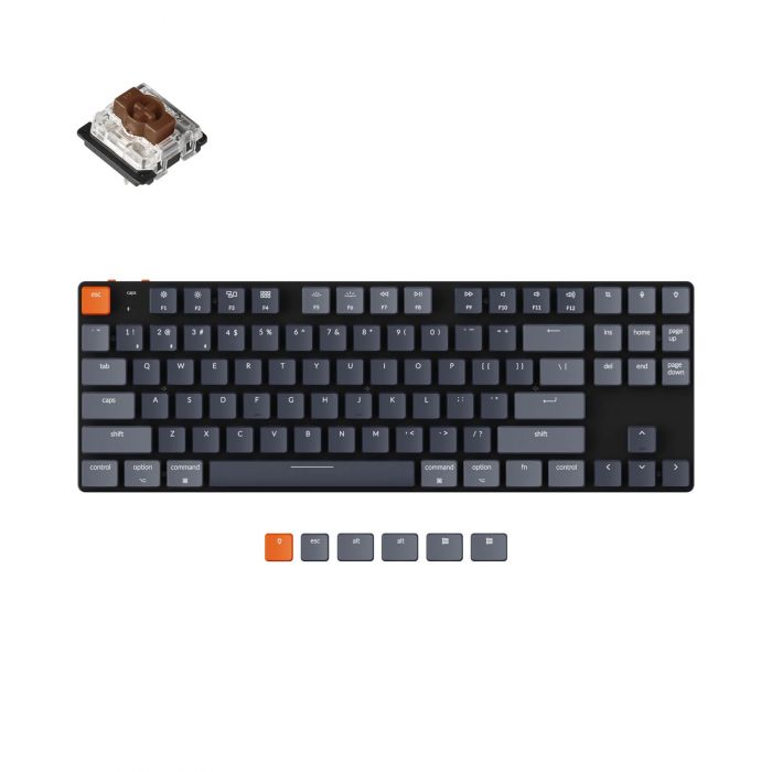 Клавіатура Keychron K1SE 87 Key Gateron Brown White Led WL UA Black