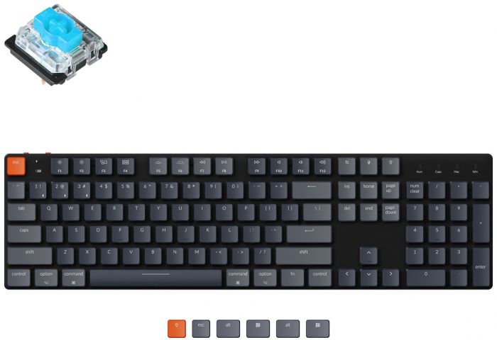 Клавіатура Keychron K5SE 104 Key Gateron Blue White Led WL UA Black