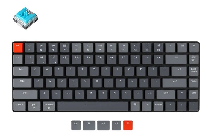 Клавіатура Keychron K3 84 Key Gateron Blue RGB WL UA Black