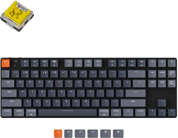Клавіатура Keychron K1SE 87 Key Optical Banana White Led Hot-Swap WL UA Black