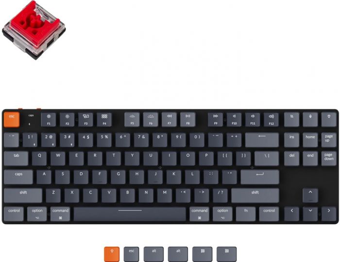 Клавіатура Keychron K1SE 87 Key Optical Red RGB Hot-Swap WL UA Black