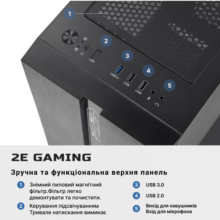 Комп’ютер персональний 2E Complex Gaming Intel i5-12400F/H610/8/500F/NVD1050TI-4/FreeDos/2E-G2107-500/500W