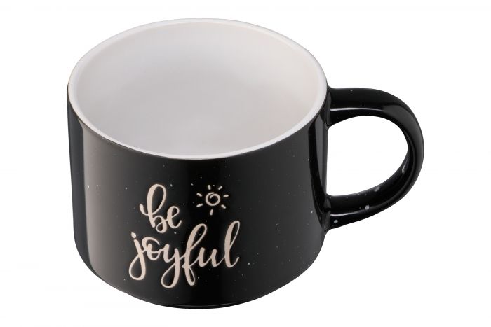 Чашка Ardesto Be joyful, 330 мл, чорна, кераміка