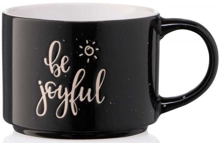 Чашка Ardesto Be joyful, 330 мл, чорна, кераміка