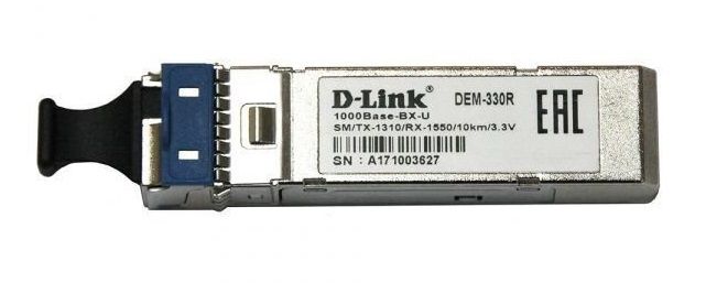 SFP-Трансiвер 330R/3KM 1x1000Base-BX-U, WDM, SM 3км, SC