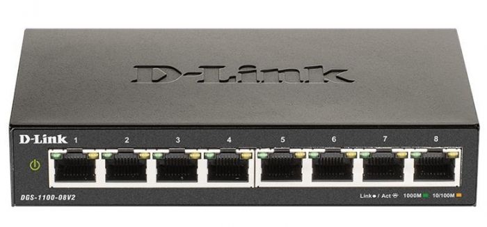 Комутатор D-Link DGS-1100-08V2 8xGE, EasySmart