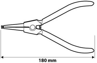 Щипці для стопорних кілець Neo Tools, зовнішні, прямі, діапазон 19-60 мм, CrV, 180 мм