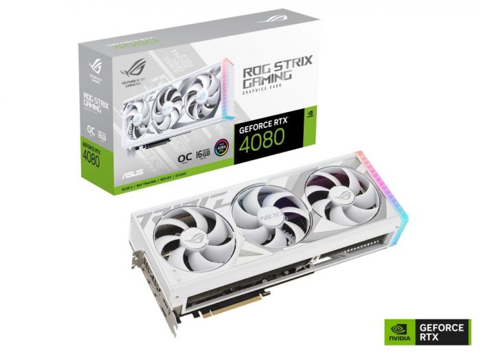 Відеокарта ASUS GeForce RTX 4080 16GB GDDR6X GAMING OC WHITE ROG-STRIX-RTX4080-O16G-WHITE