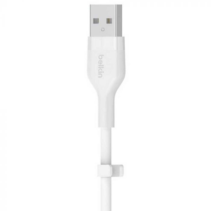 Кабель Belkin USB-A - Lightning силіконовий, з кліпсою, 3м, білий