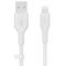 Кабель Belkin USB-A - Lightning силіконовий, з кліпсою, 3м, білий