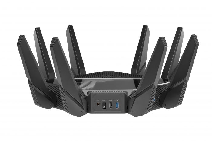 Маршрутизатор ASUS AXE16000 Wi-Fi 6E 4xGE LAN 1x2.5GE WAN 2x10GE LAN/WAN 1xUSB3.2 1xUSB2.0 MU-MIMO OFDMA MESH gaming