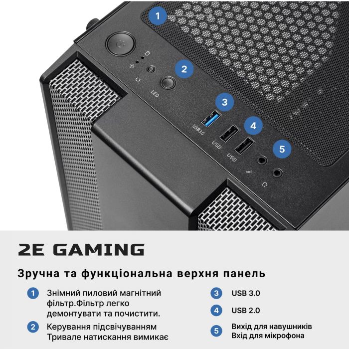 Комп’ютер персональний 2E Complex Gaming Intel i5-12400F/B660/16/512F+2000/NVD3070-8/Win11H/2E-G3403/750W