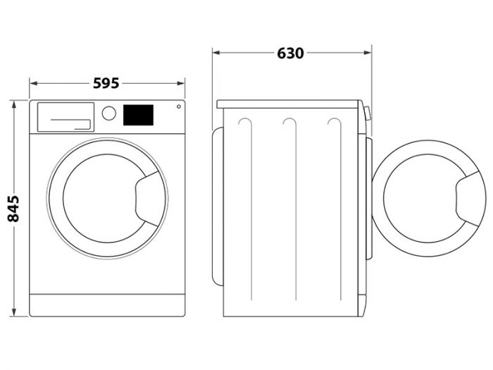 Пральна машина Whirlpool фронтальна, 9кг, 1400, A+++, 60см, дисплей, пара, інвертор, люк чорний, білий