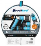 Набір для поливу Cellfast HOBBY ATS2™, 1/2”, 20м з зрошувачем та комплектом підключення ERGO, шланг 6 шарів -20…+60°C Набір для поливу Cellfast HOBBY ATS2™, 1/2”, 20м з зрошувачем та комплектом підключення ERGO, шланг 6 шарів -20…+60°C