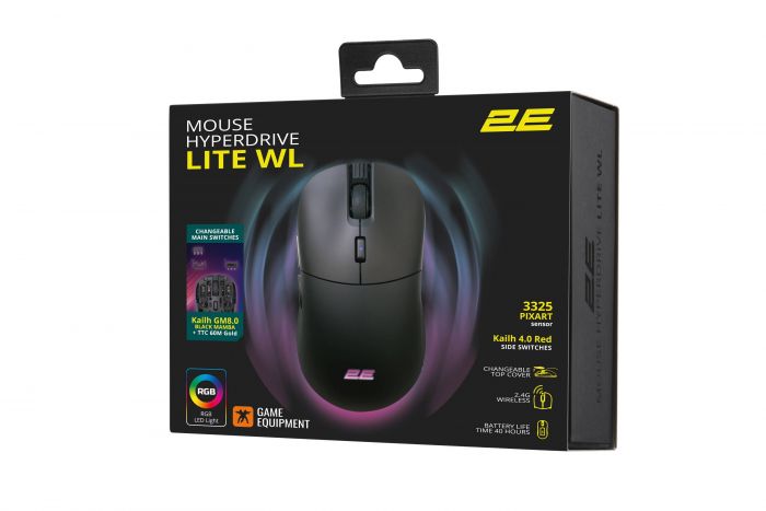 Миша 2E GAMING HyperDrive Lite WL, RGB Black