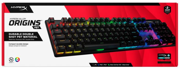 Клавіатура HyperX Alloy Origins Aqua USB RGB PBT ENG/RU, Black