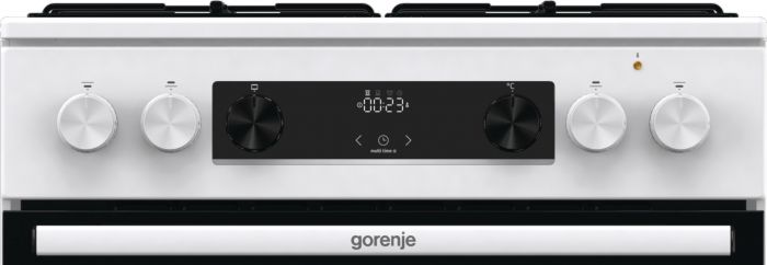 Плита Gorenje GKS6C70WJ комбінована, 71л, 60x60см, дисплей, емальовані реш, програматор IconLed, білий